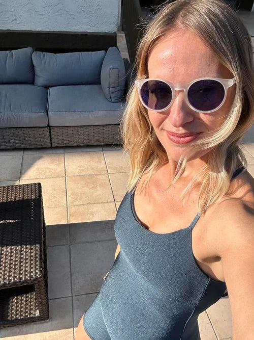 Strappy Jumpsuit Short - Pacific Blue