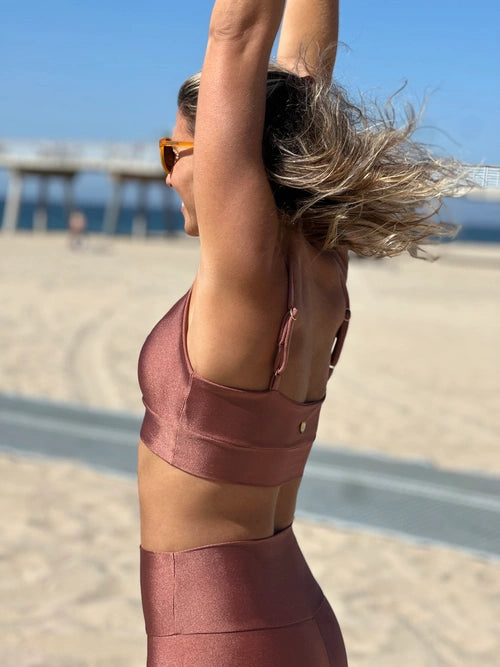 Twist-Front Sports Bra - Bronze